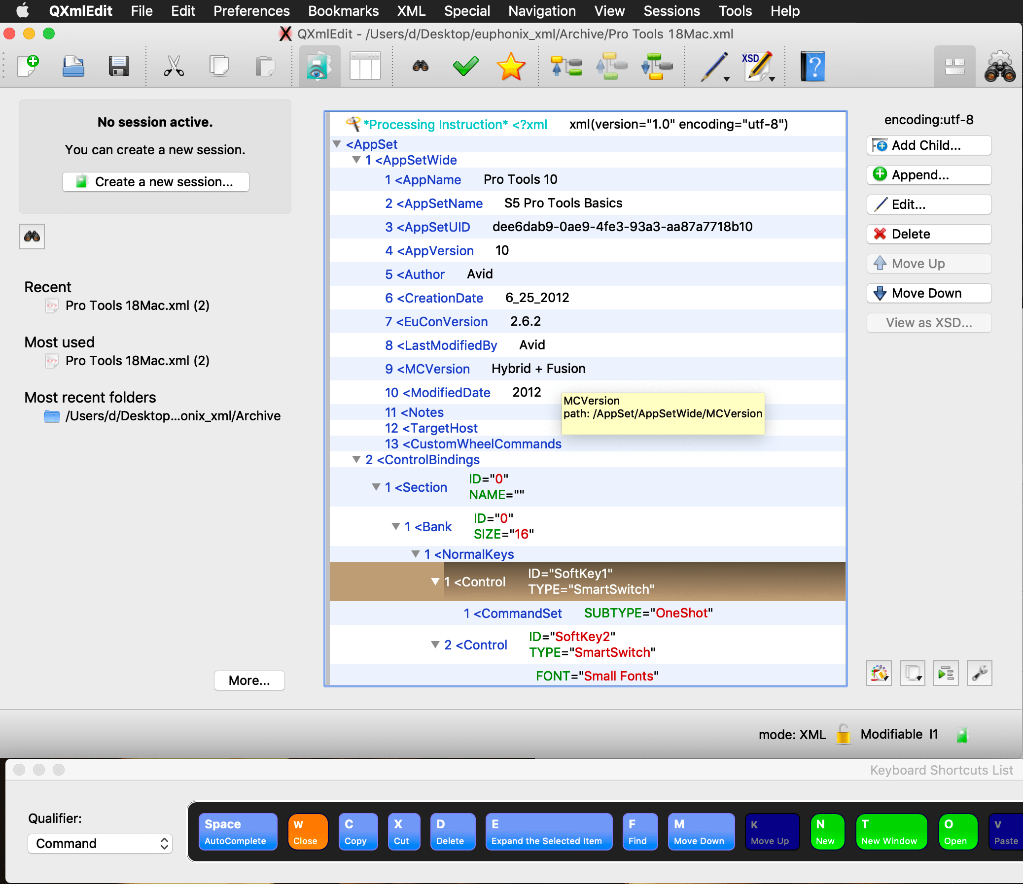 OSX XML editor – QxmlEdit
